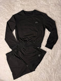 Black Alo Sweatshirt/Shorts Set