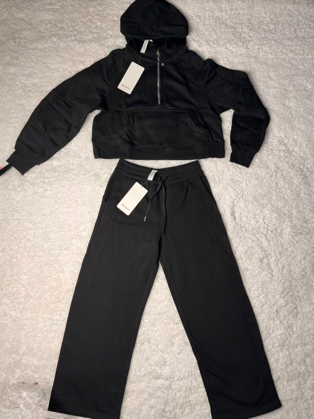 Black Lululemon Half Zip Scuba Set (size 6)