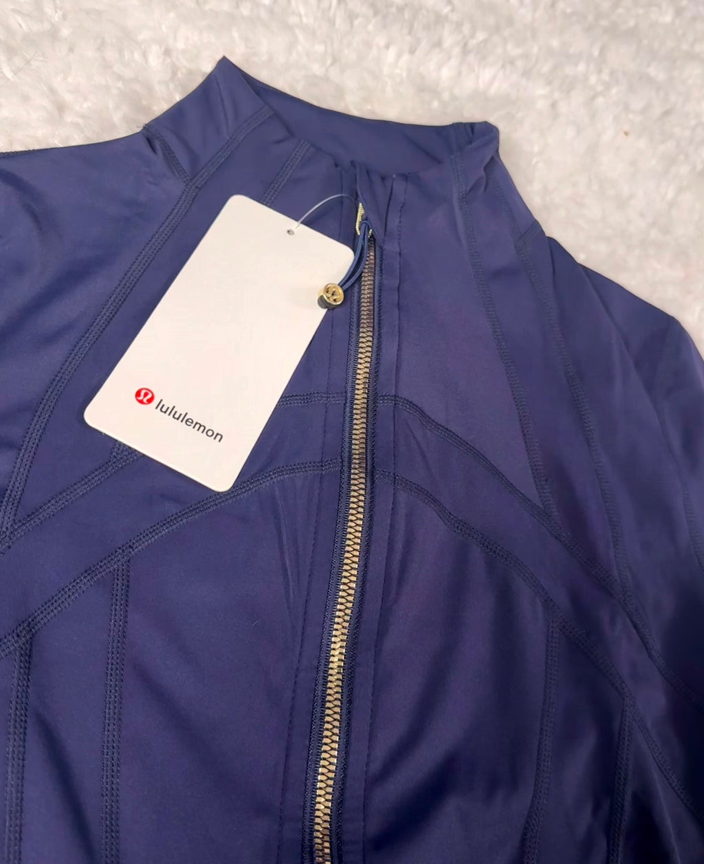 Navy Blue Lululemon Define Set Gold Zipper