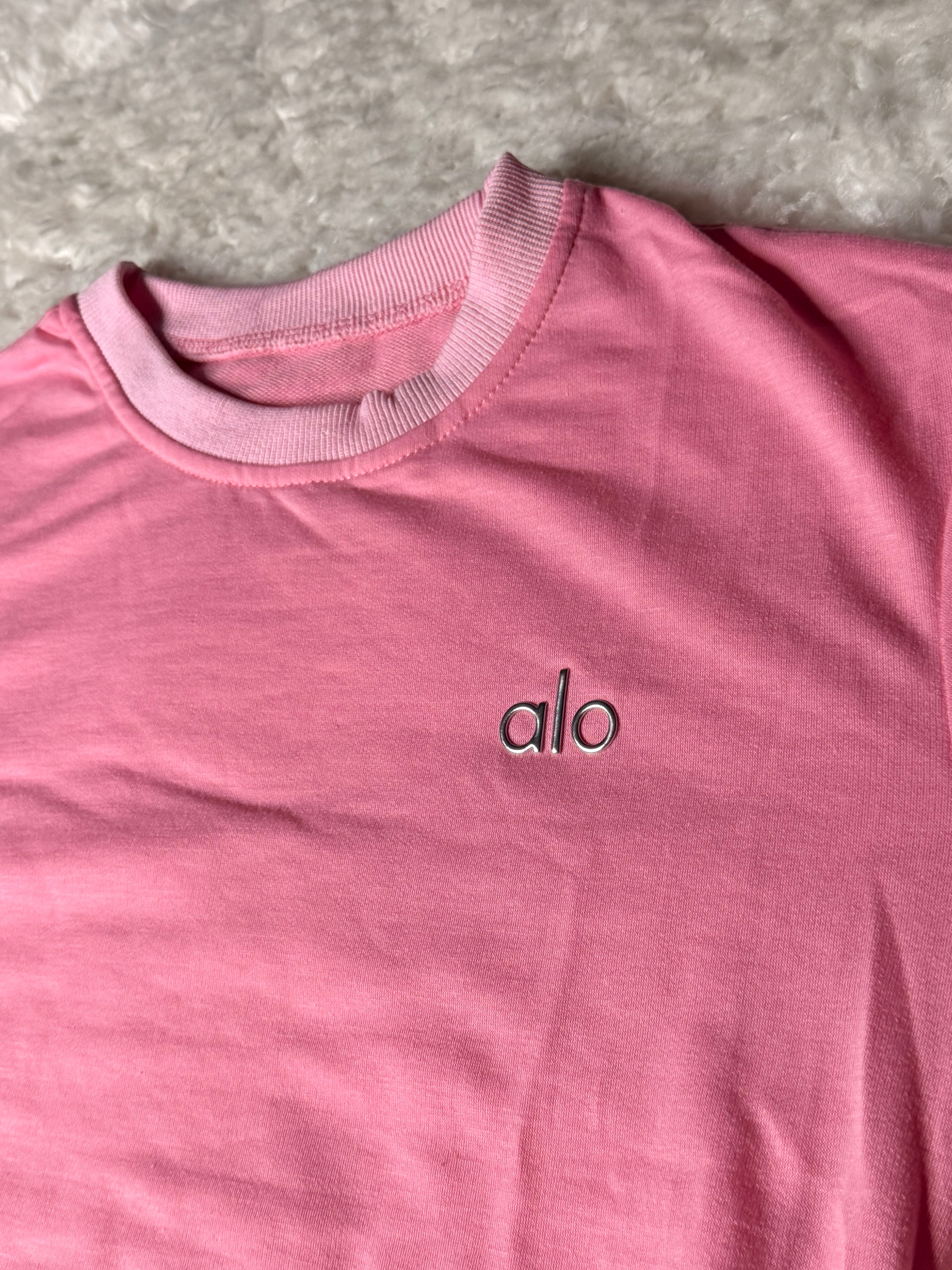 Pink Alo Sweatshirt/Shorts Set